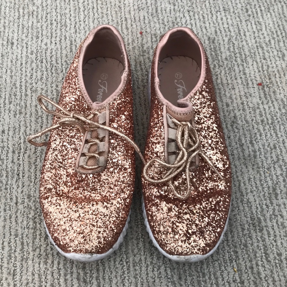 Rose gold glitter sneakers - Picture 2 of 2